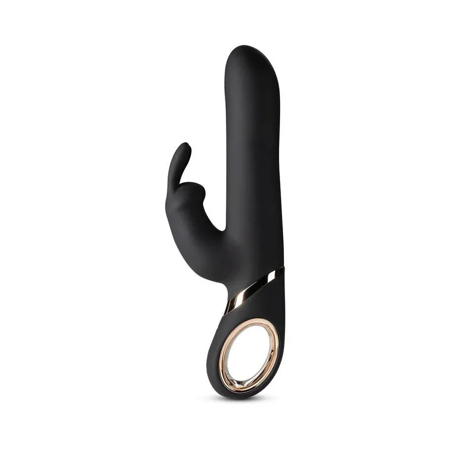 Blush Victoria Rechargeable Silicone Rabbit Vibrator - Black - Buy At Luxury Toy X - Free 3-Day Shipping