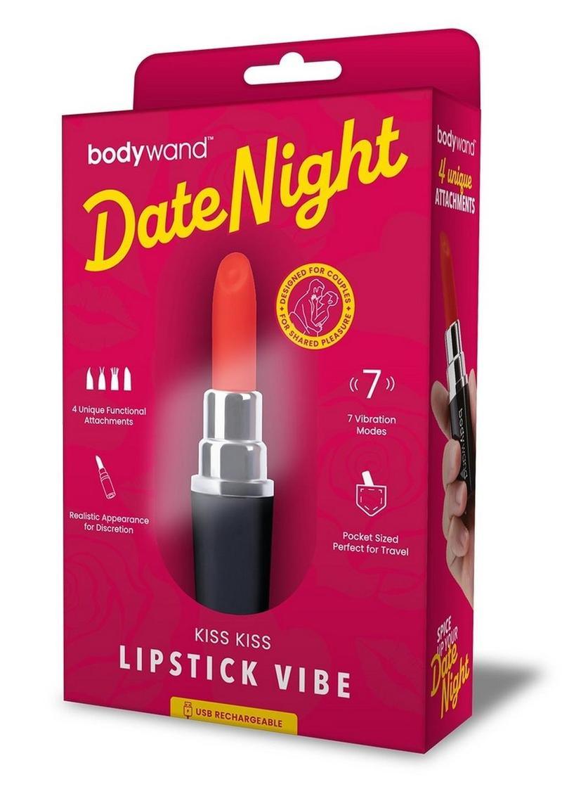 Bodywand Date Night Kiss Kiss Rechargeable Silicone Lipstick Vibrator - Buy At Luxury Toy X - Free 3-Day Shipping