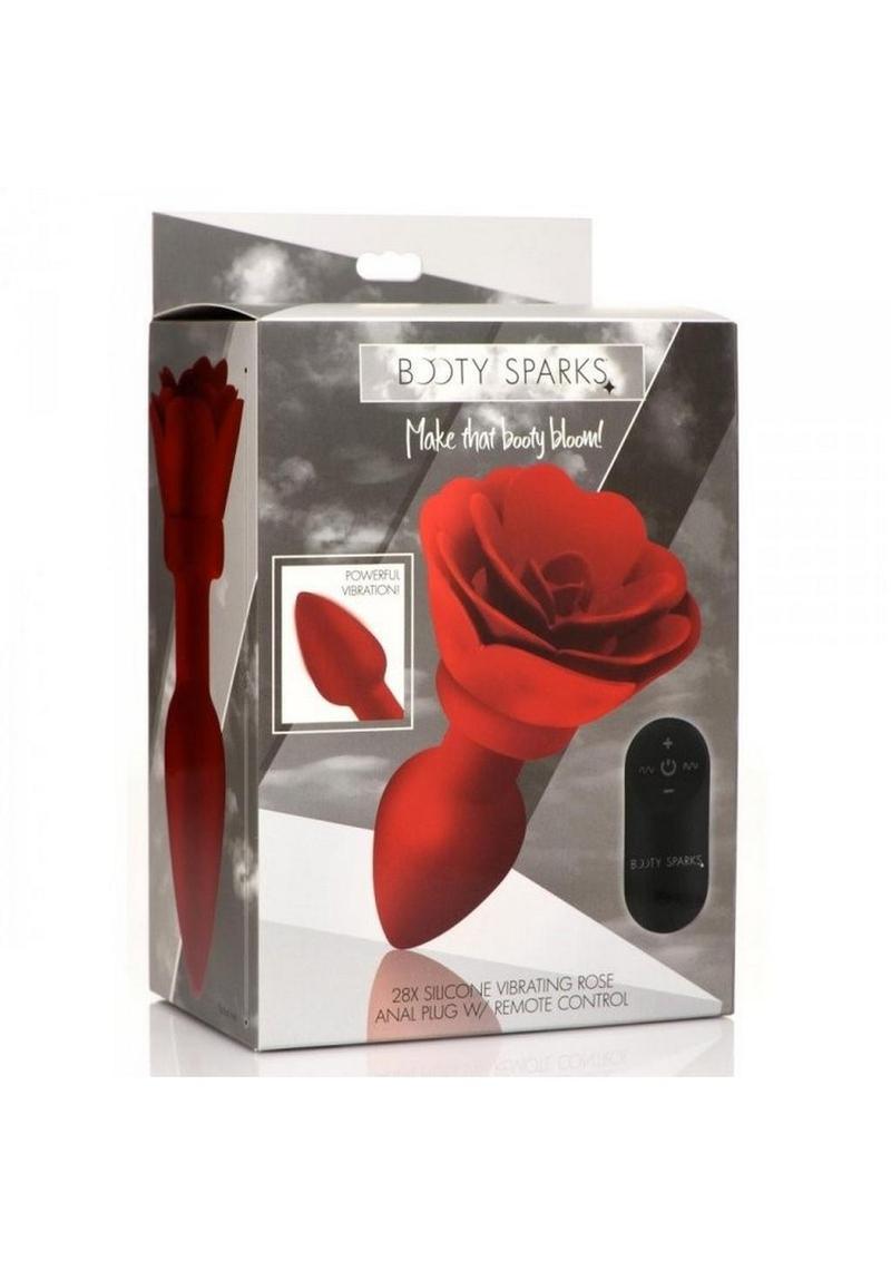 Booty Sparks 28X Rechargeable Silicone Vibrating Rose Anal Plug with Remote Control - Buy At Luxury Toy X - Free 3-Day Shipping