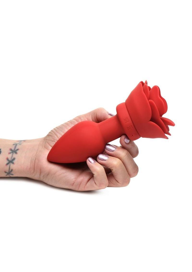 Booty Sparks 28X Rechargeable Silicone Vibrating Rose Anal Plug with Remote Control - Buy At Luxury Toy X - Free 3-Day Shipping