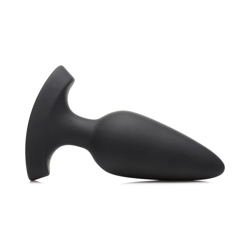 Booty Sparks Laser Heart Rechargeable Silicone Anal Plug with Remote Control - Large - Black with Red Lights - Buy At Luxury Toy X - Free 3-Day Shipping