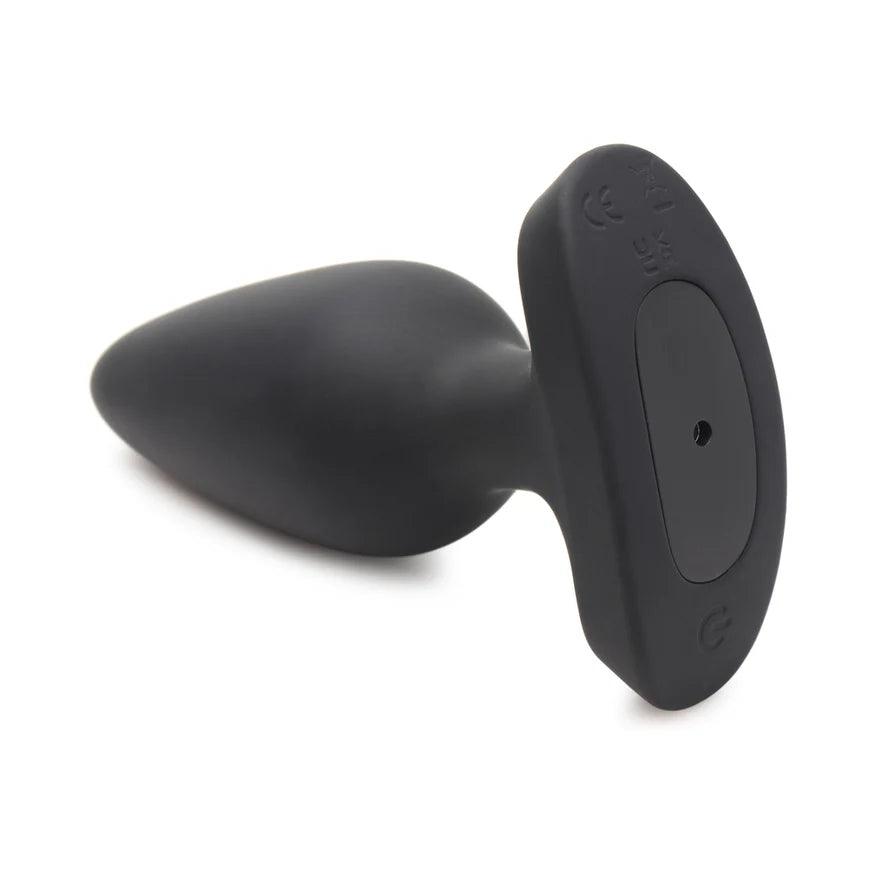 Booty Sparks Laser Heart Rechargeable Silicone Anal Plug with Remote Control - Large - Black with Red Lights - Buy At Luxury Toy X - Free 3-Day Shipping