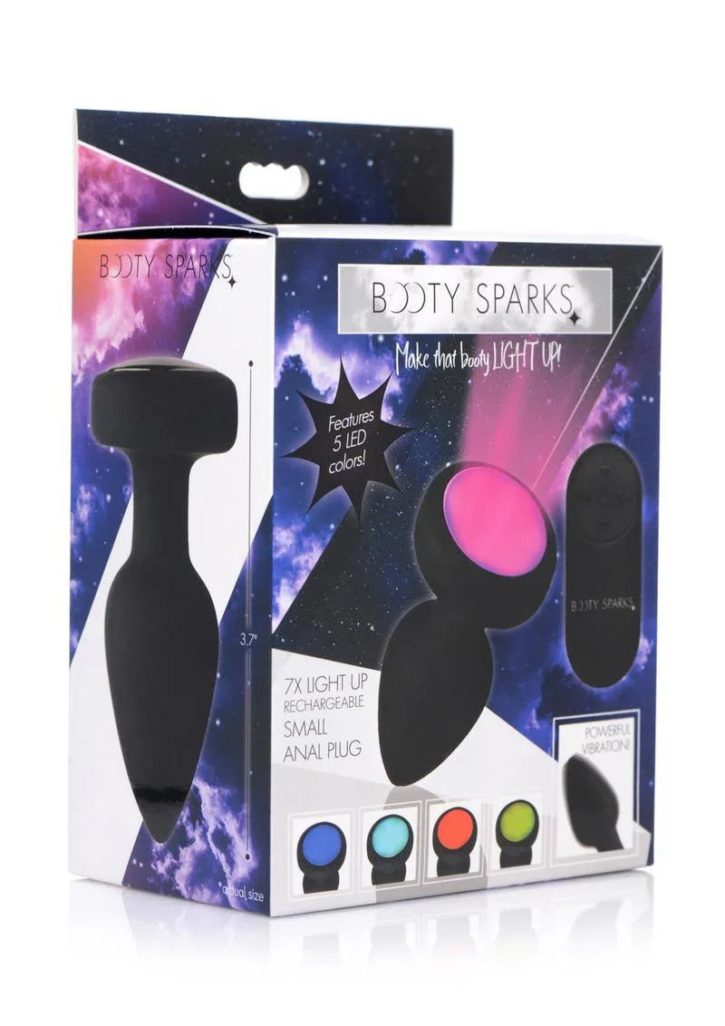 Booty Sparks Rechargeable Light Up Vibrating Anal Plug with Remote Con Booty Sparks Rechargeable Light Up Vibrating Anal Plug with Remote Con