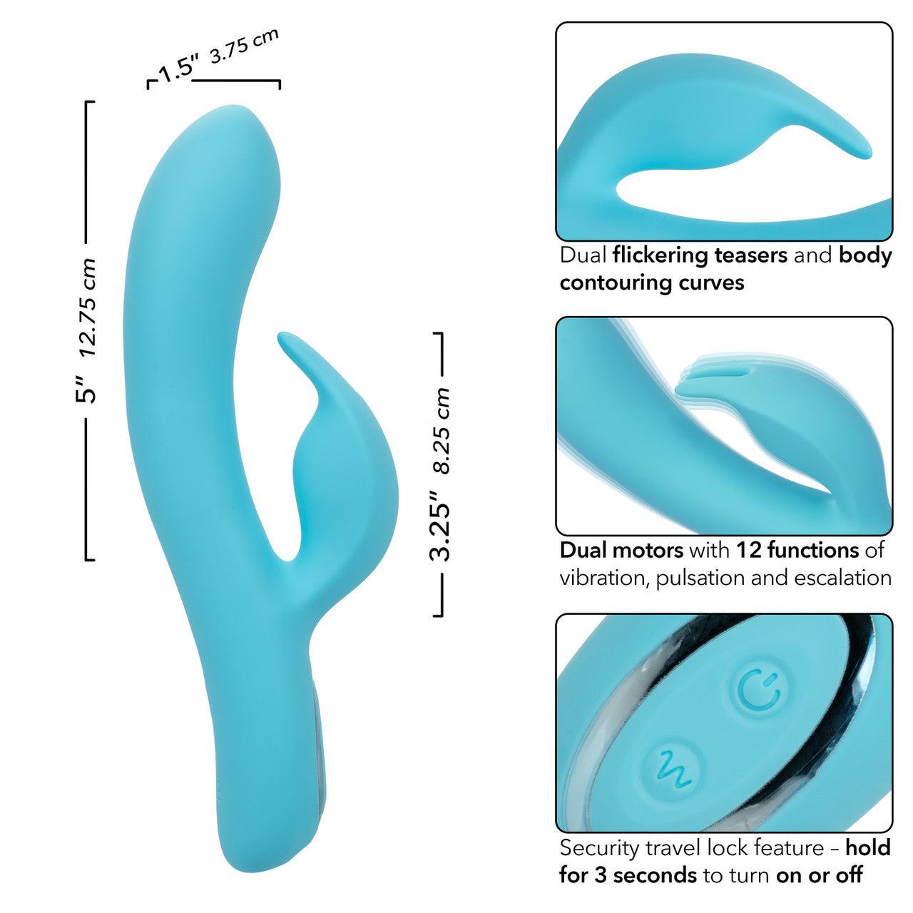 CalExotics Azure Collection Bunny G Rechargeable Silicone Vibrator - Buy At Luxury Toy X - Free 3-Day Shipping
