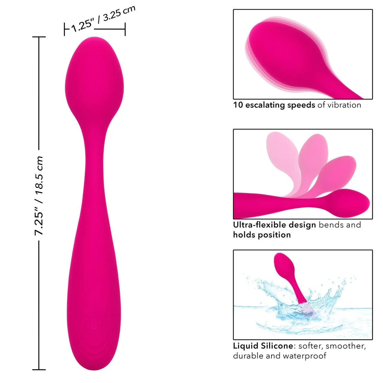 CalExotics Bliss Liquid Silicone Bendie G Rechargeable G-Spot Vibrator - Buy At Luxury Toy X - Free 3-Day Shipping