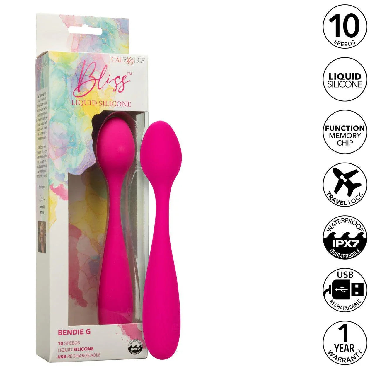 CalExotics Bliss Liquid Silicone Bendie G Rechargeable G-Spot Vibrator - Buy At Luxury Toy X - Free 3-Day Shipping