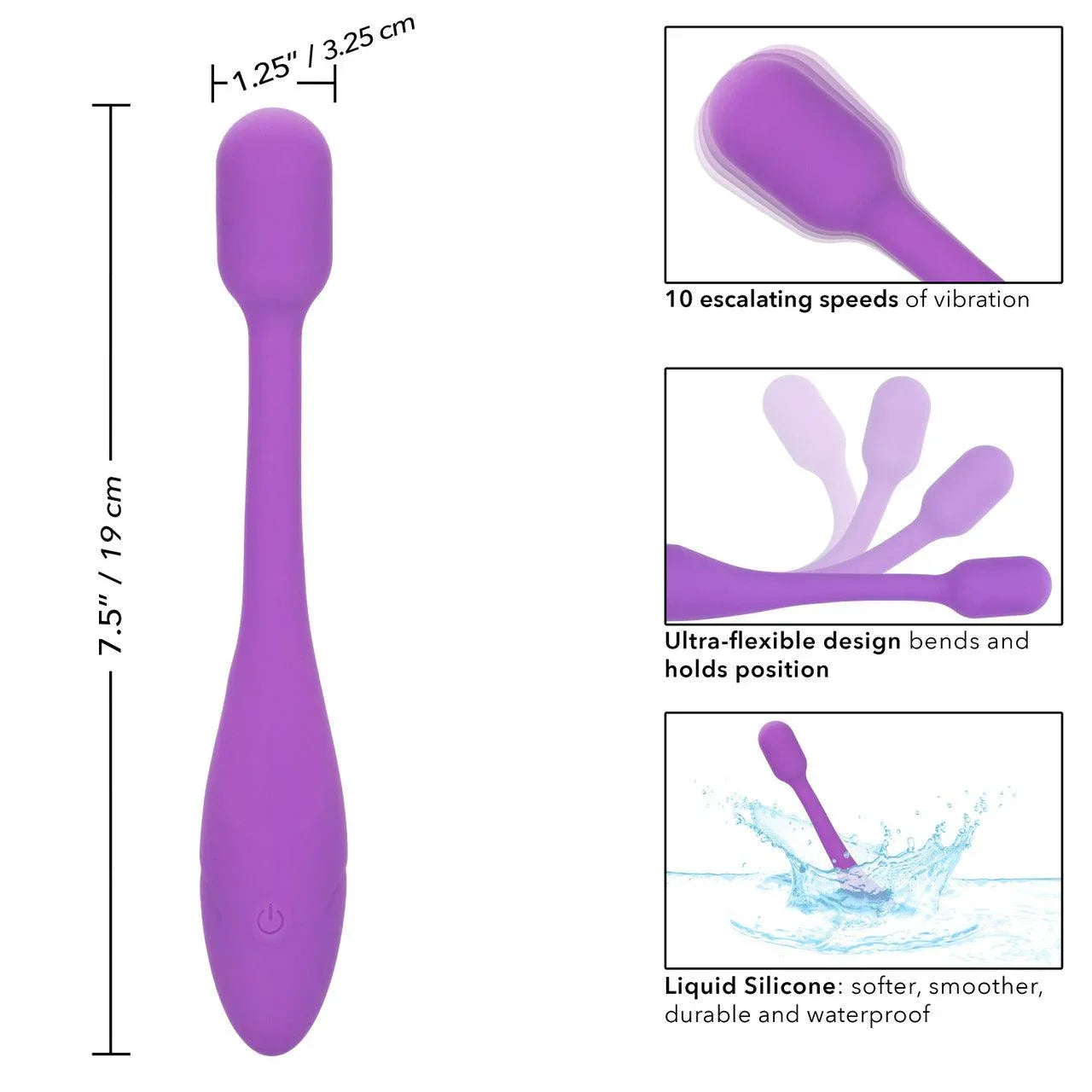 CalExotics Bliss Liquid Silicone Flex-O-Teaser Rechargeable Clitoral Stimulator - Buy At Luxury Toy X - Free 3-Day Shipping