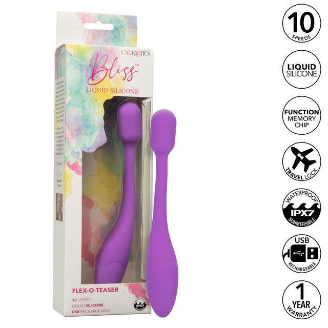 CalExotics Bliss Liquid Silicone Flex-O-Teaser Rechargeable Clitoral Stimulator - Buy At Luxury Toy X - Free 3-Day Shipping