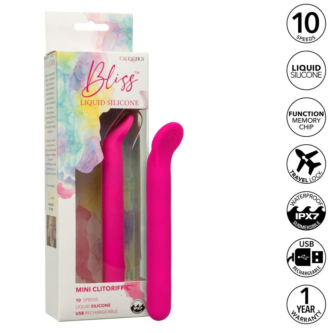 CalExotics Bliss Liquid Silicone Mini Clitoriffic Rechargeable Stimulator - Buy At Luxury Toy X - Free 3-Day Shipping