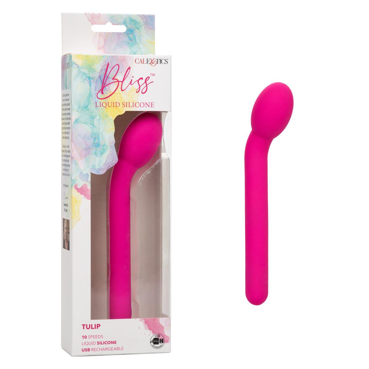 CalExotics Bliss Liquid Silicone Rechargeable Tulip Vibrator - Buy At Luxury Toy X - Free 3-Day Shipping