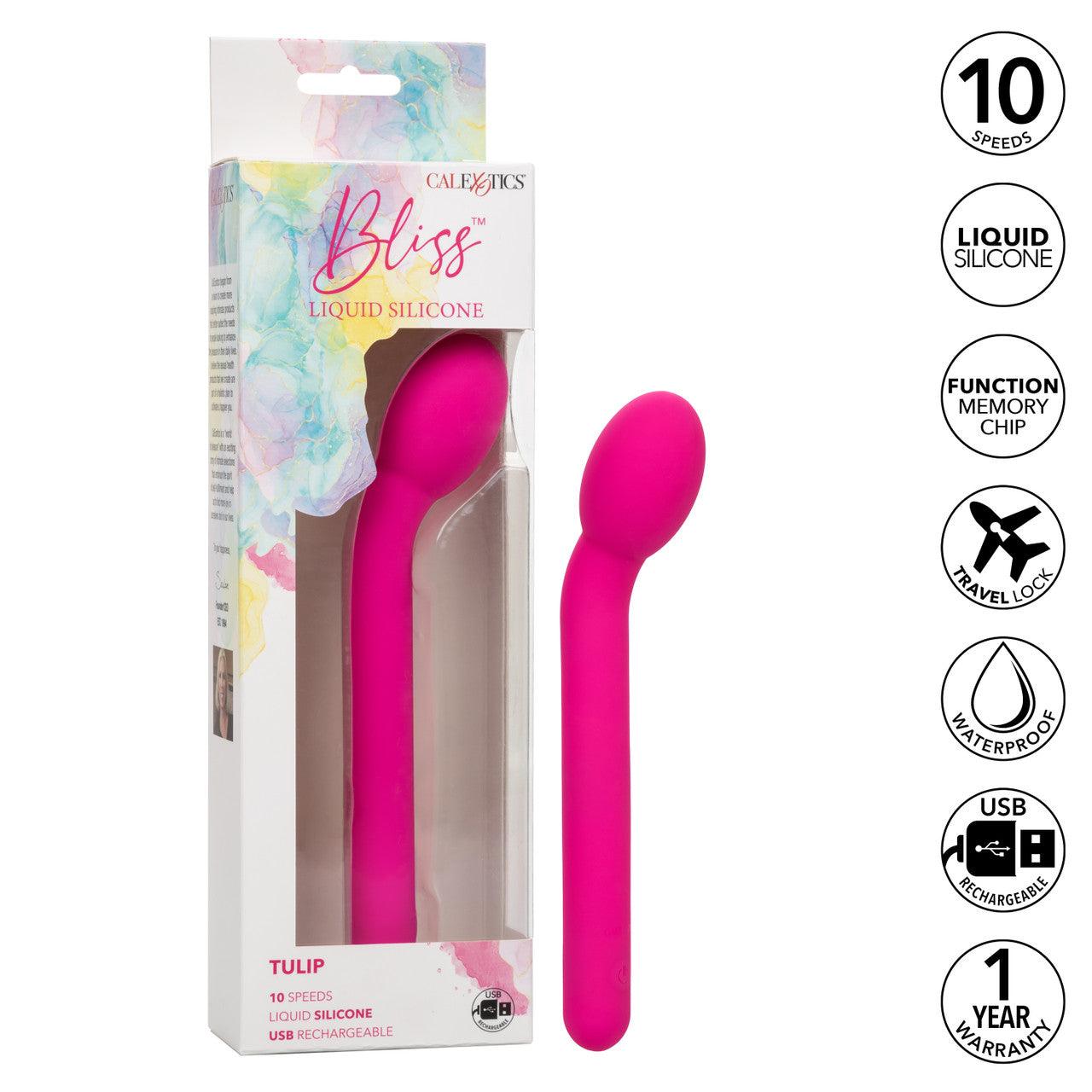 CalExotics Bliss Liquid Silicone Rechargeable Tulip Vibrator - Buy At Luxury Toy X - Free 3-Day Shipping