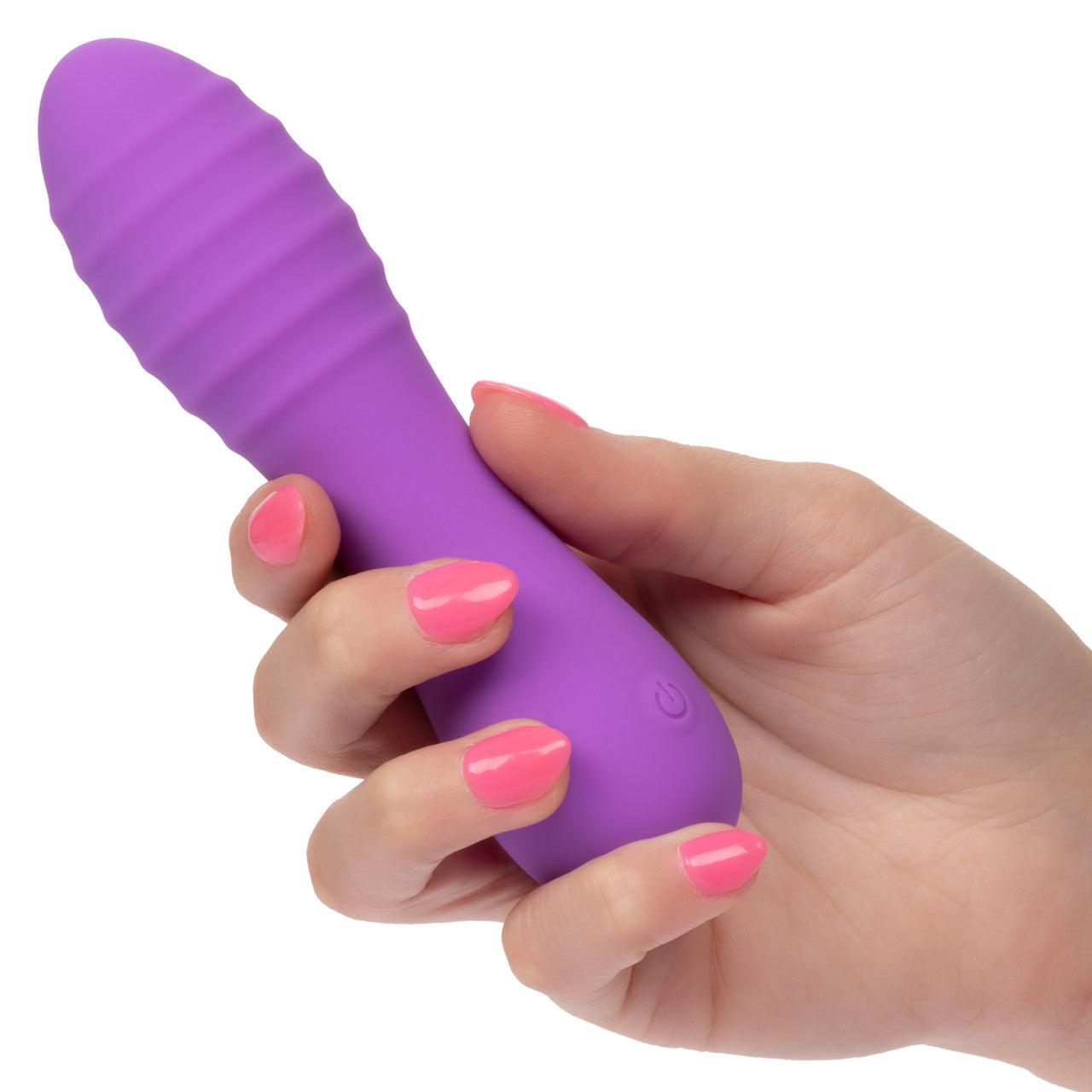 CalExotics Bliss Liquid Silicone Ripple Rechargeable Vibrator with Clitoral Stimulator - Buy At Luxury Toy X - Free 3-Day Shipping