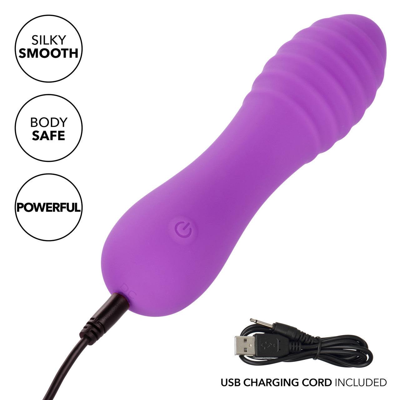 CalExotics Bliss Liquid Silicone Ripple Rechargeable Vibrator with Clitoral Stimulator - Buy At Luxury Toy X - Free 3-Day Shipping