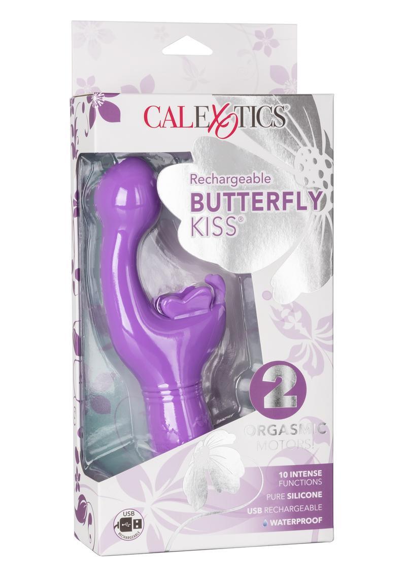 CalExotics Butterfly Kiss Rechargeable Silicone Dual Vibrator - Buy At Luxury Toy X - Free 3-Day Shipping