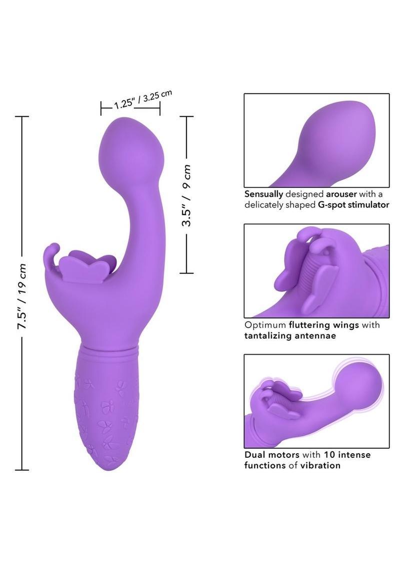 CalExotics Butterfly Kiss Rechargeable Silicone Dual Vibrator - Buy At Luxury Toy X - Free 3-Day Shipping
