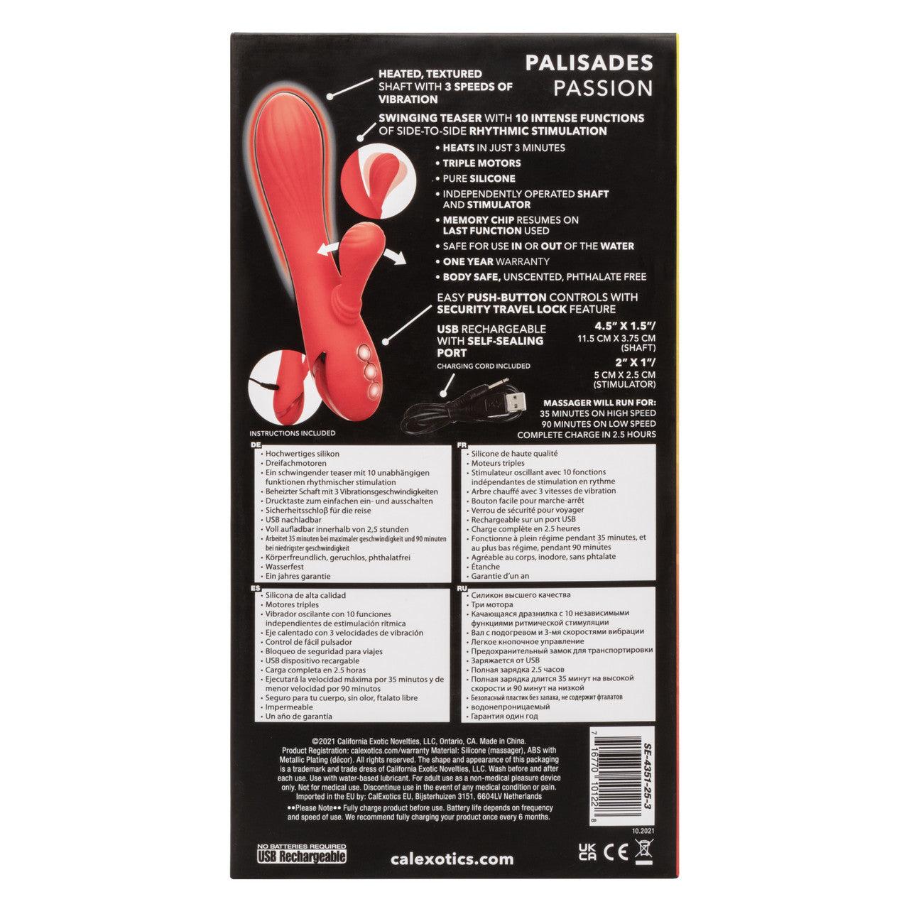 Calexotics California Dreaming Palisades Passion Rechargeable Silicone Rabbit Vibrator - Buy At Luxury Toy X - Free 3-Day Shipping