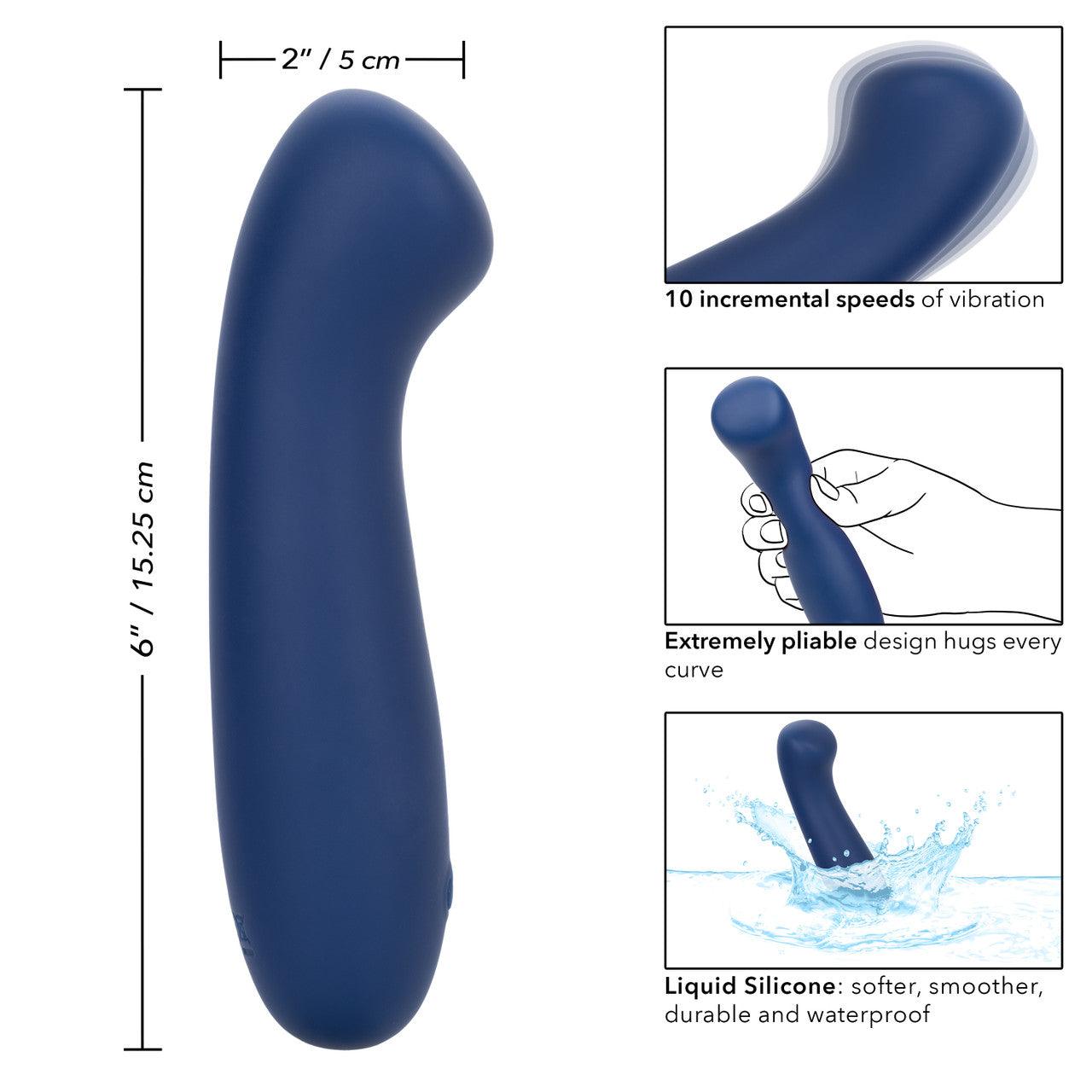 CalExotics Cashmere Satin G Rechargeable Silicone G-Spot Vibrator with Clitoral Stimulator - Buy At Luxury Toy X - Free 3-Day Shipping