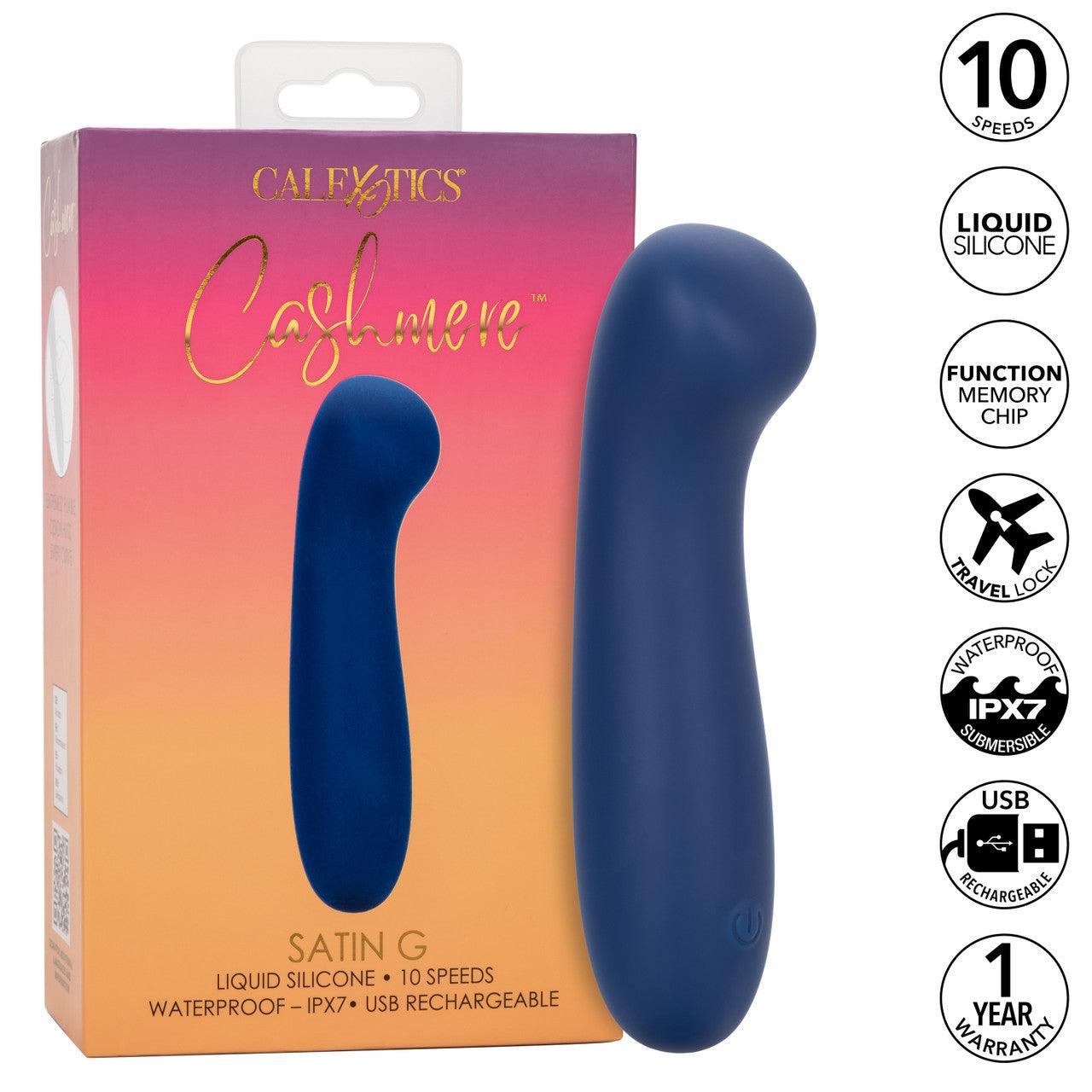 CalExotics Cashmere Satin G Rechargeable Silicone G-Spot Vibrator with Clitoral Stimulator - Buy At Luxury Toy X - Free 3-Day Shipping