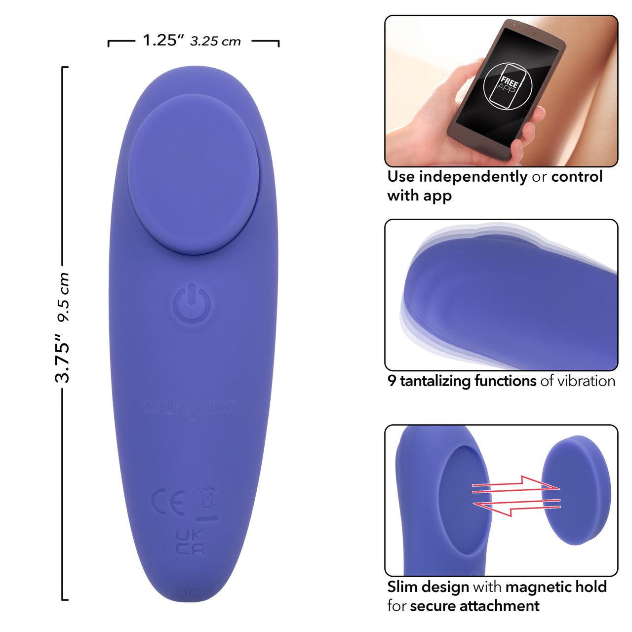 CalExotics Connect Panty Teaser Rechargeable Silicone App Compatible Vibrator with Remote - Buy At Luxury Toy X - Free 3-Day Shipping