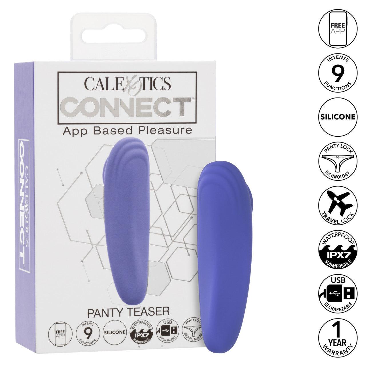 CalExotics Connect Panty Teaser Rechargeable Silicone App Compatible Vibrator with Remote - Buy At Luxury Toy X - Free 3-Day Shipping