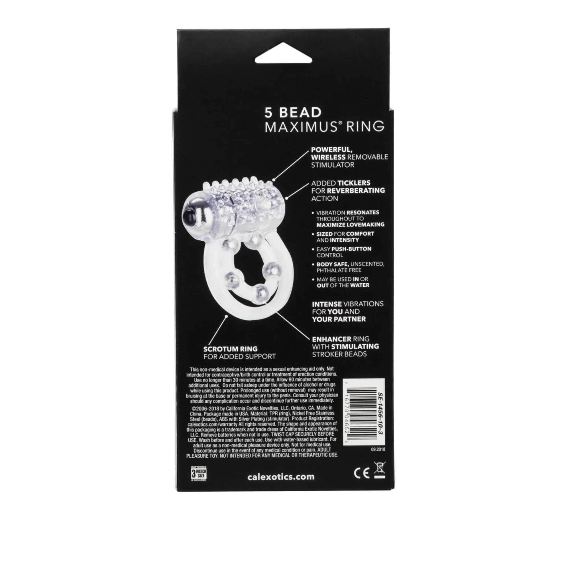 CalExotics Couple's Enhancers 5 Bead Maximus Ring Vibrating Cock Ring - Buy At Luxury Toy X - Free 3-Day Shipping