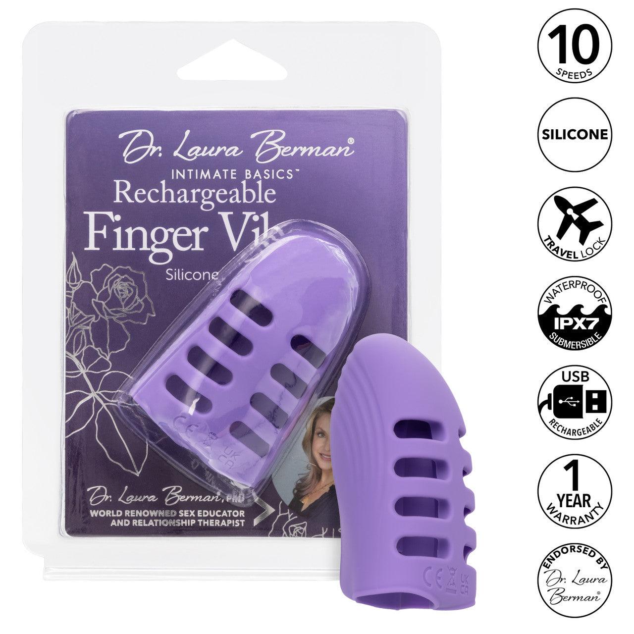 CalExotics Dr. Laura Berman Rechargeable Silicone Finger Vibrator - Buy At Luxury Toy X - Free 3-Day Shipping