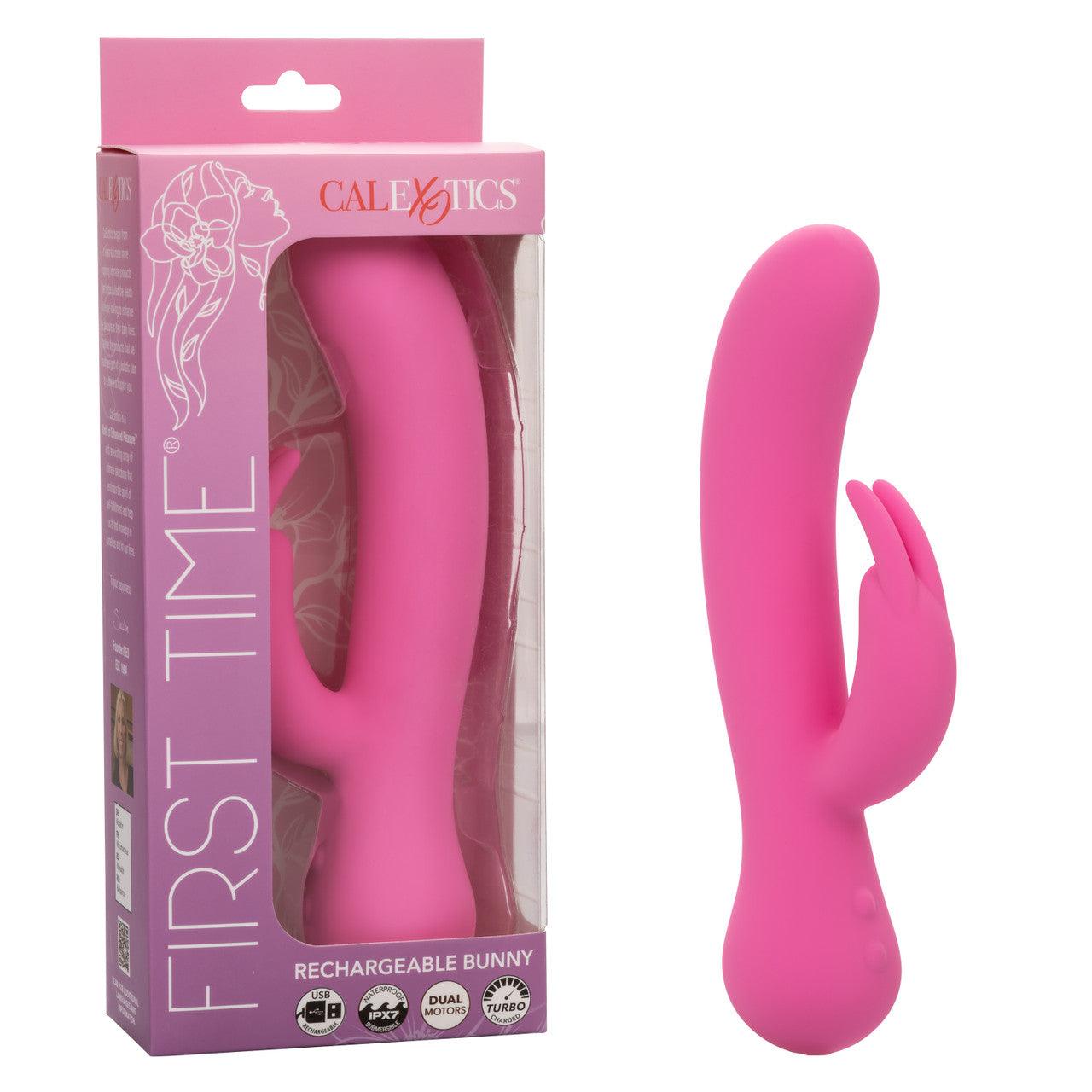 CalExotics First Time Silicone Rechargeable Bunny Rabbit Vibrator - Buy At Luxury Toy X - Free 3-Day Shipping