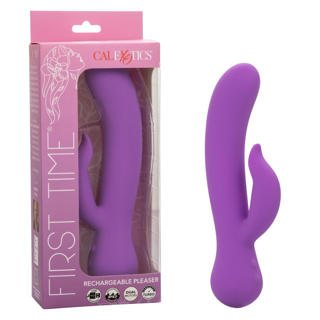 CalExotics First Time Silicone Rechargeable Pleaser Dual Vibrator - Buy At Luxury Toy X - Free 3-Day Shipping
