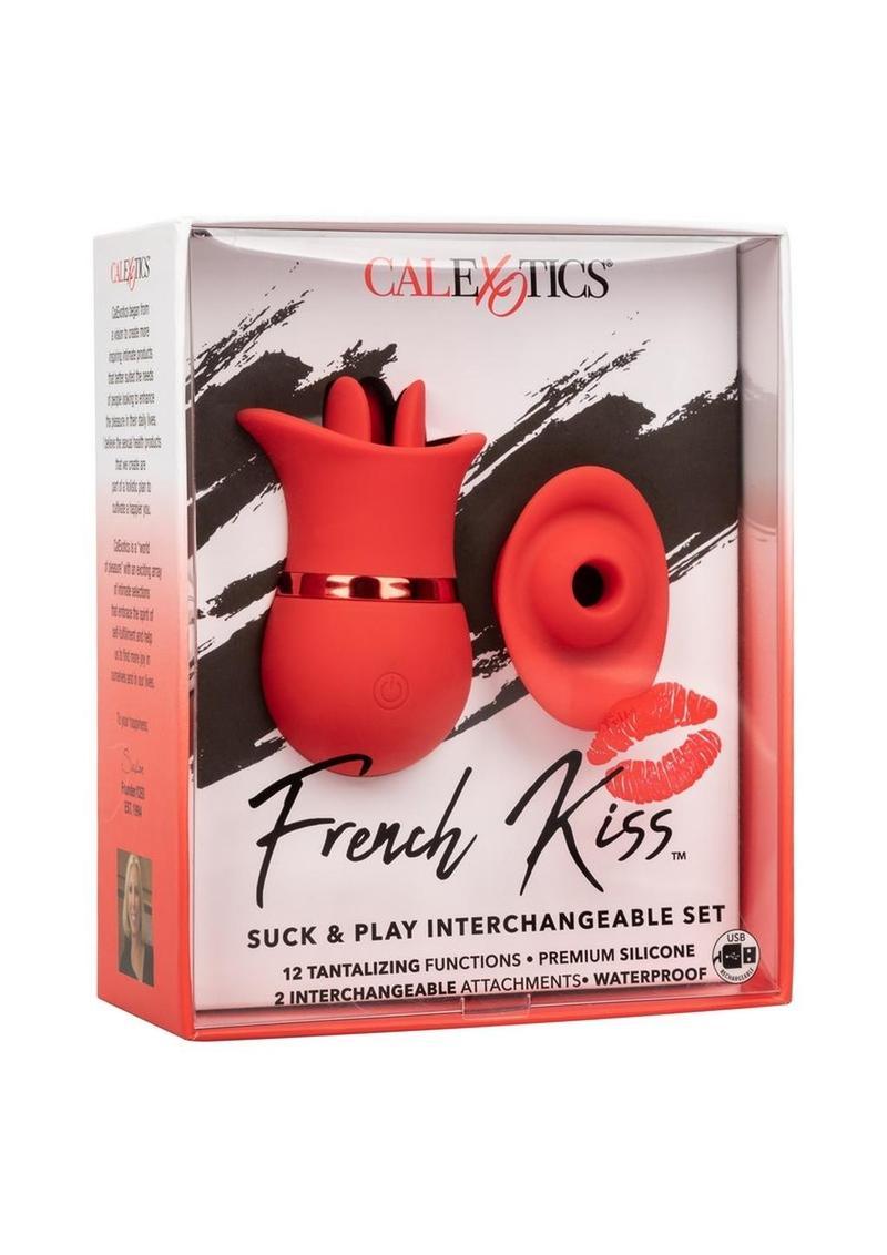 CalExotics French Kiss Suck & Play Rechargeable Silicone Interchangeable Set - Buy At Luxury Toy X - Free 3-Day Shipping