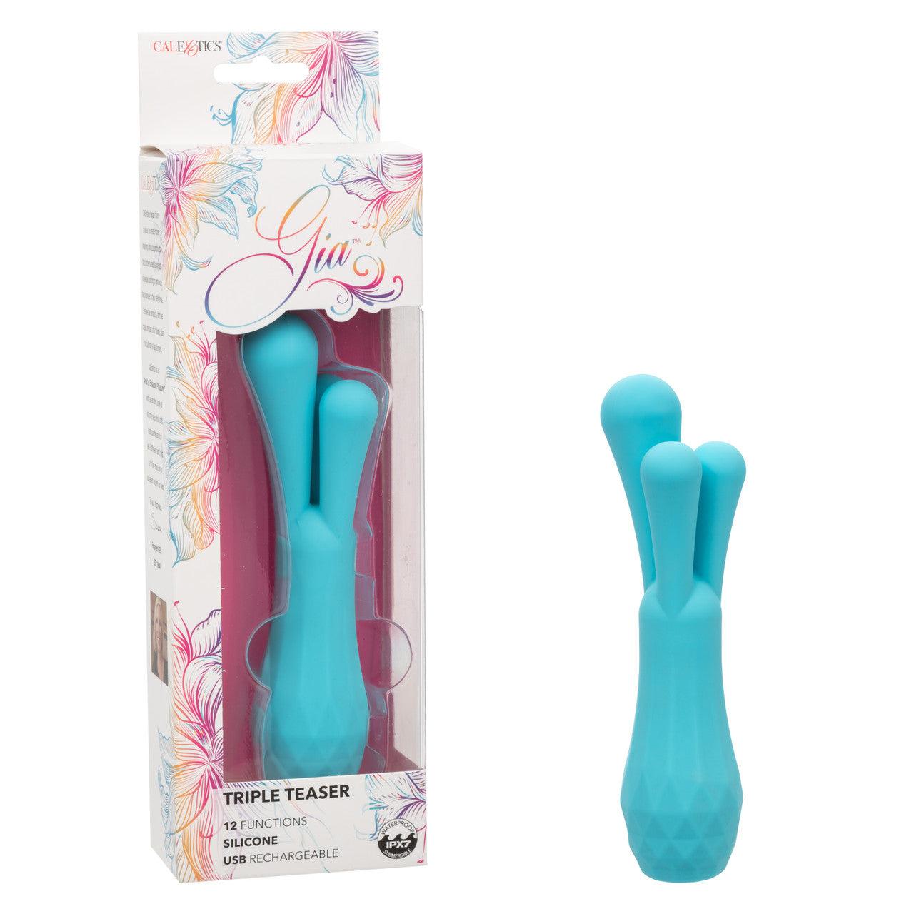 CalExotics Gia Triple Teaser Silicone Rechargeable Vibrator - Buy At Luxury Toy X - Free 3-Day Shipping