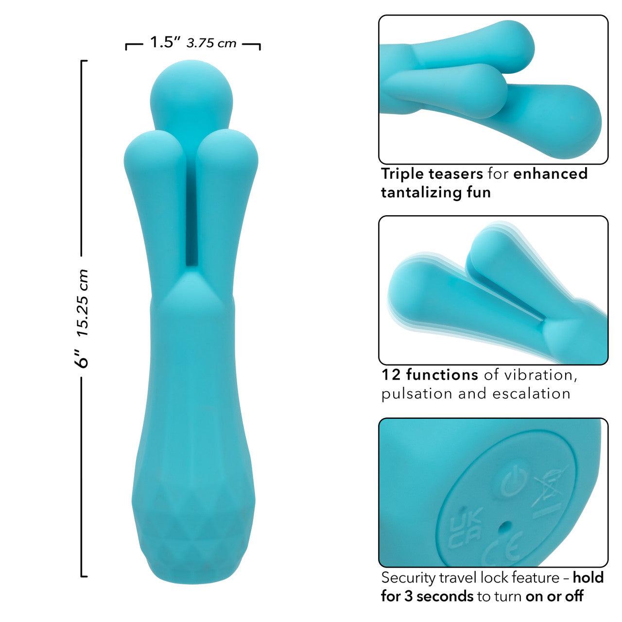 CalExotics Gia Triple Teaser Silicone Rechargeable Vibrator - Buy At Luxury Toy X - Free 3-Day Shipping