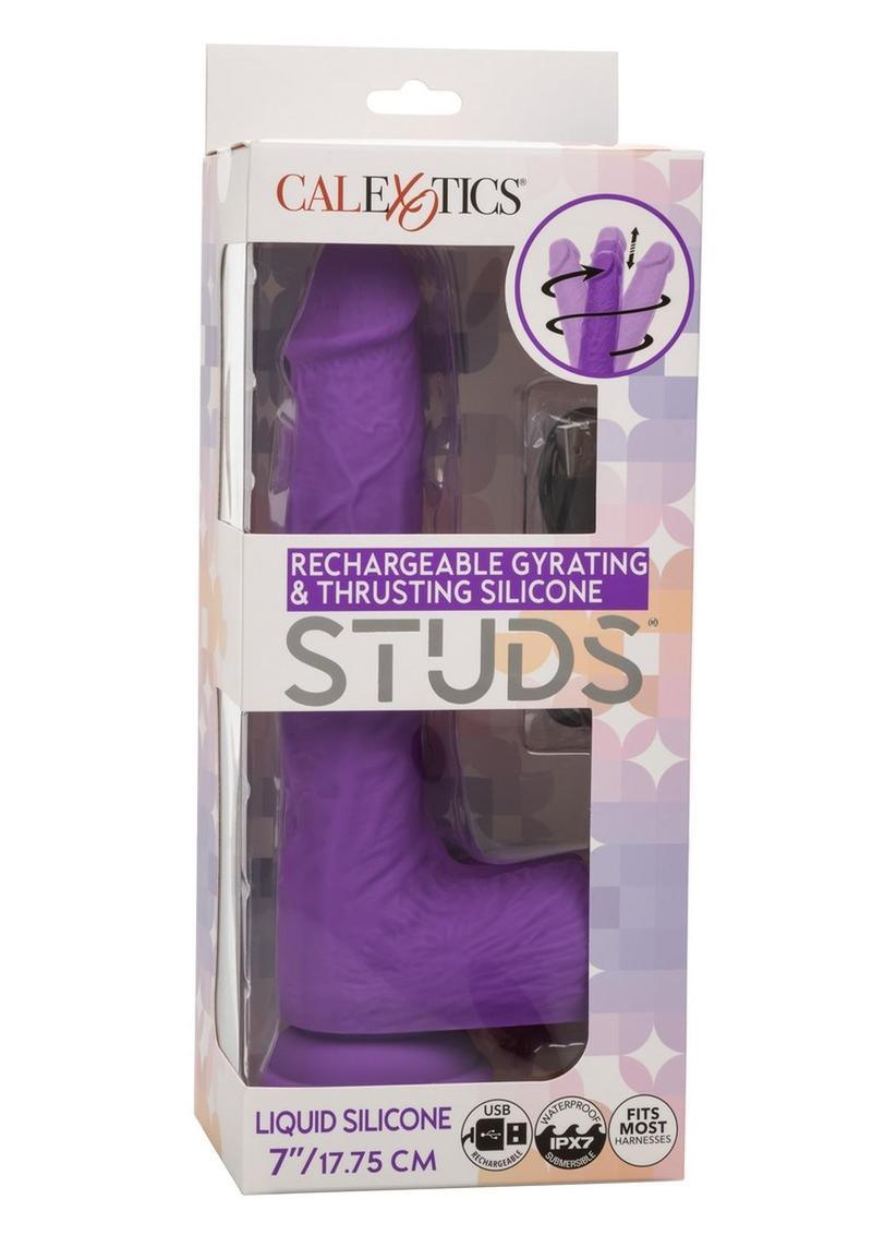 CalExotics Gyrating & Thrusting Silicone Rechargeable Studs Dildo 7in - Buy At Luxury Toy X - Free 3-Day Shipping