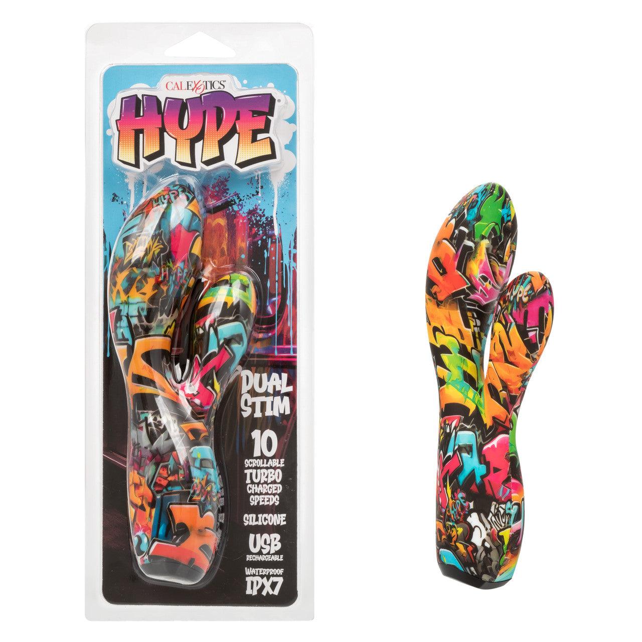 CalExotics Hype Dual Stim Rechargeable Silicone Rabbit Vibrator - Buy At Luxury Toy X - Free 3-Day Shipping