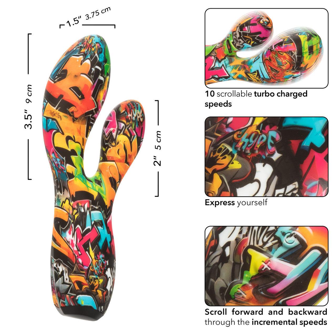 CalExotics Hype Dual Stim Rechargeable Silicone Rabbit Vibrator - Buy At Luxury Toy X - Free 3-Day Shipping