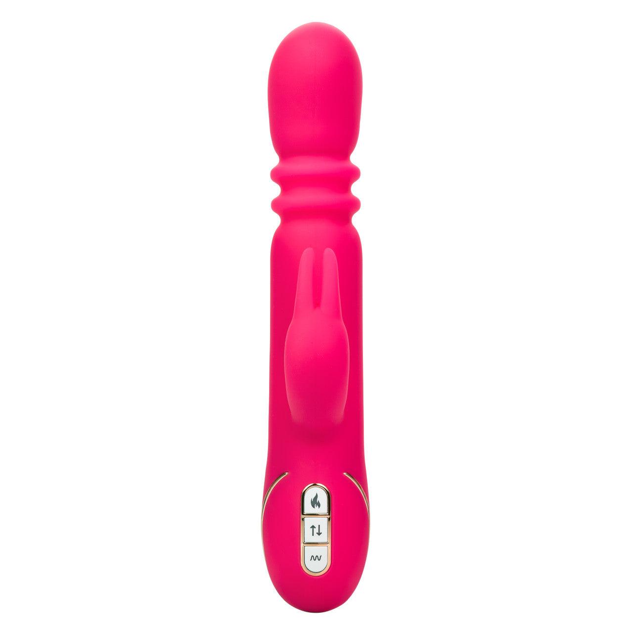 CalExotics Jack Rabbit Signature Heated Rechargeable Silicone Triple Fantasy Rabbit Vibrator - Buy At Luxury Toy X - Free 3-Day Shipping