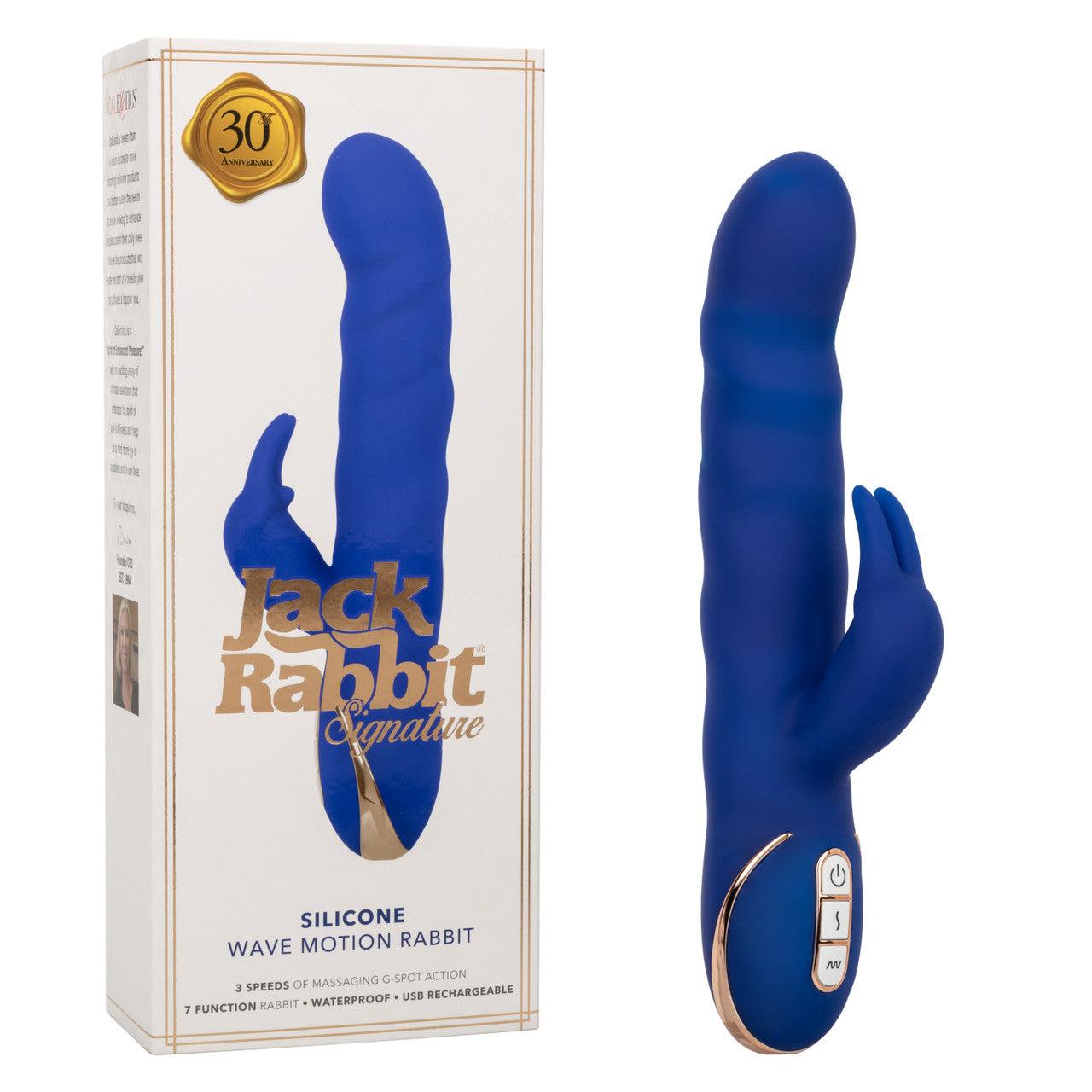 CalExotics Jack Rabbit Signature Rechargeable Silicone Wave Motion Rabbit Vibrator - Buy At Luxury Toy X - Free 3-Day Shipping