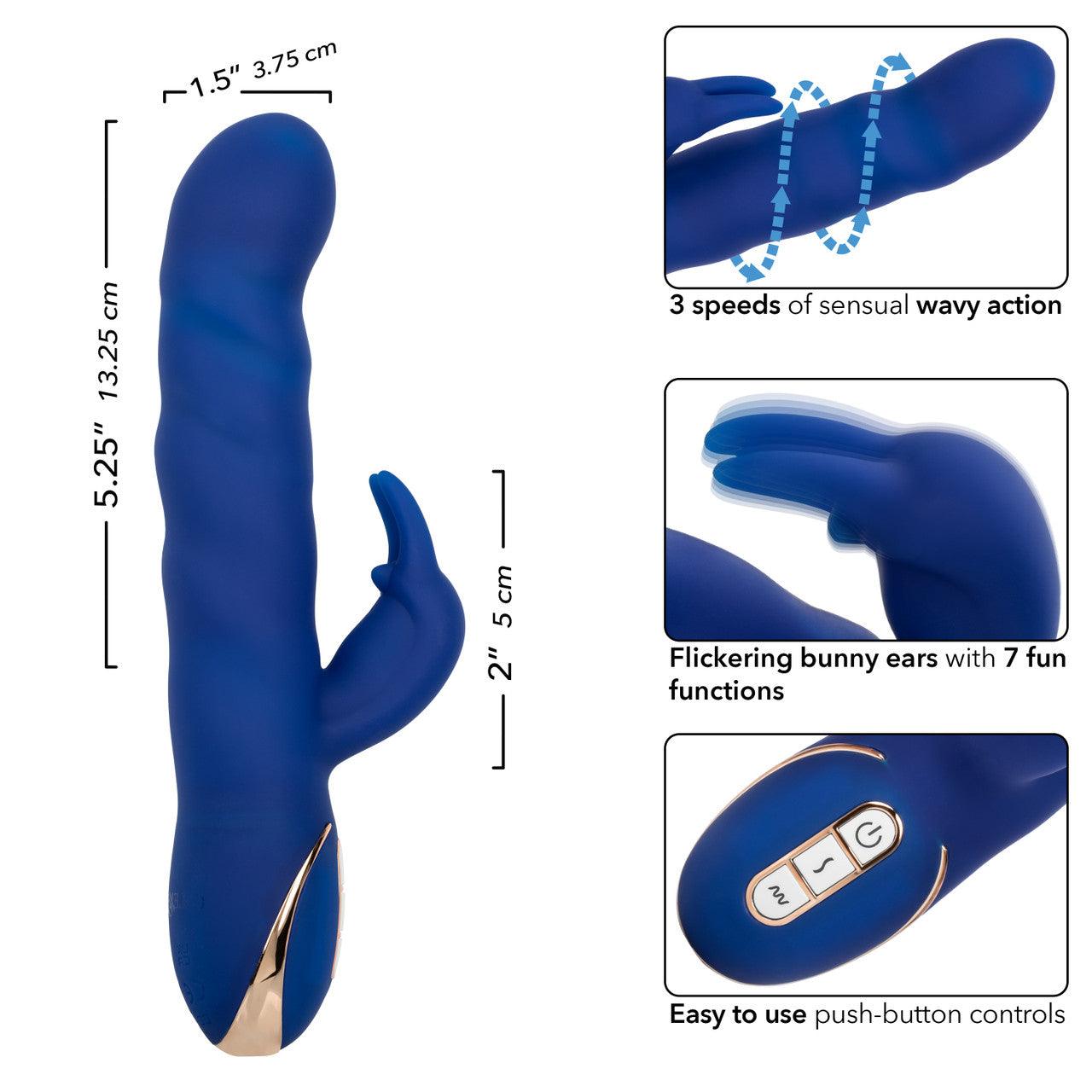 CalExotics Jack Rabbit Signature Rechargeable Silicone Wave Motion Rabbit Vibrator - Buy At Luxury Toy X - Free 3-Day Shipping
