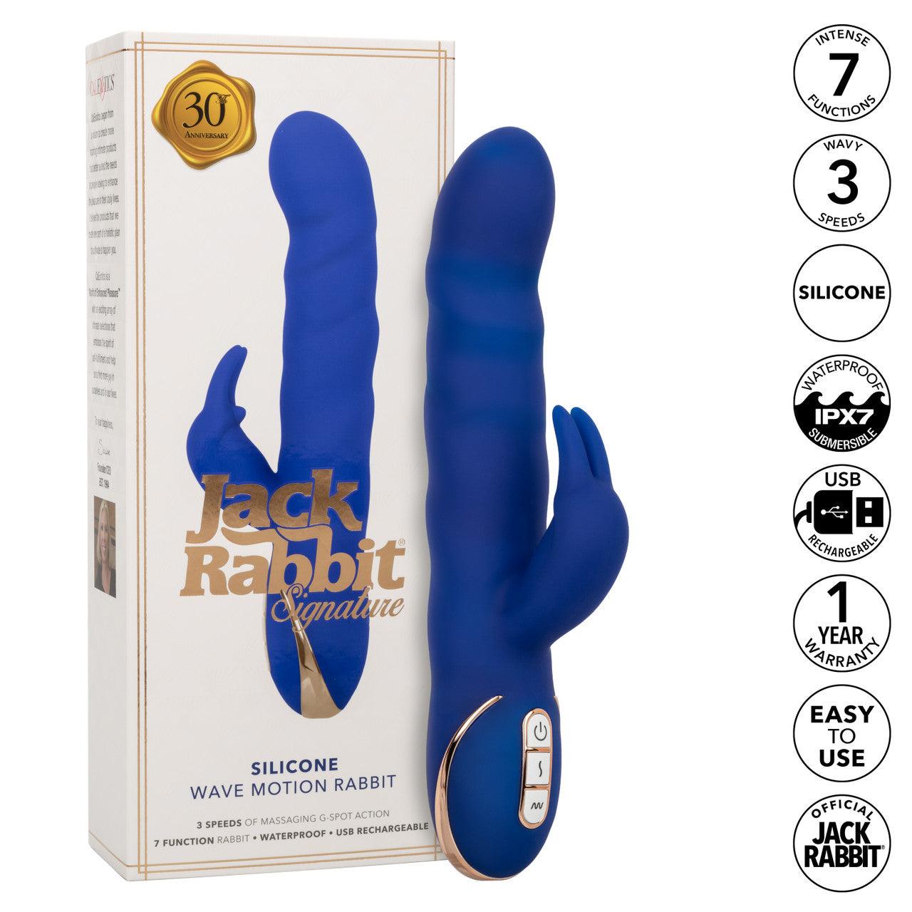 CalExotics Jack Rabbit Signature Rechargeable Silicone Wave Motion Rabbit Vibrator - Buy At Luxury Toy X - Free 3-Day Shipping