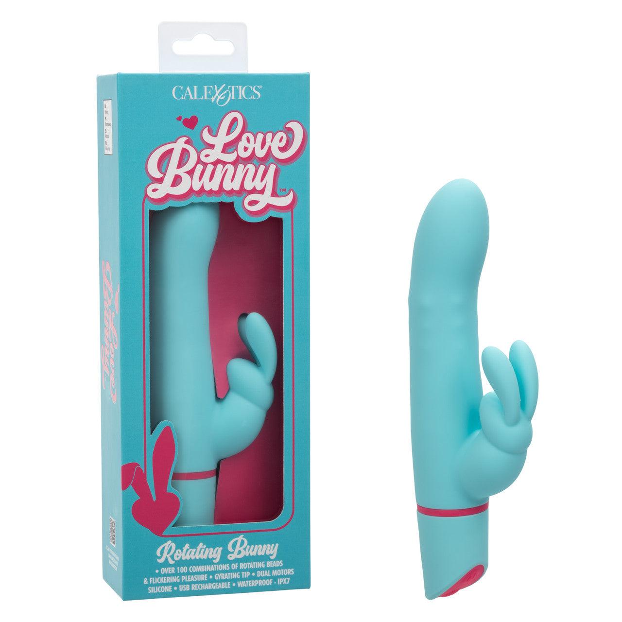 CalExotics Love Bunny Rotating Bunny Rechargeable Silicone Rabbit Vibrator - Buy At Luxury Toy X - Free 3-Day Shipping