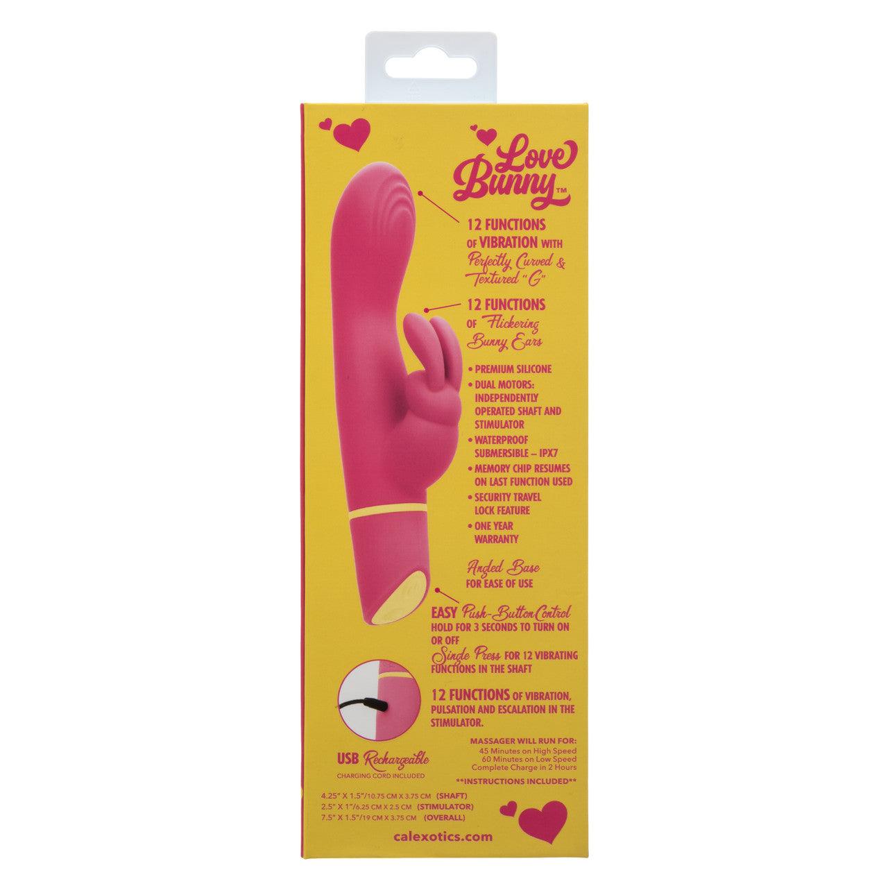 CalExotics Love Bunny Vibrating G Bunny Rechargeable Silicone Rabbit Vibrator - Buy At Luxury Toy X - Free 3-Day Shipping