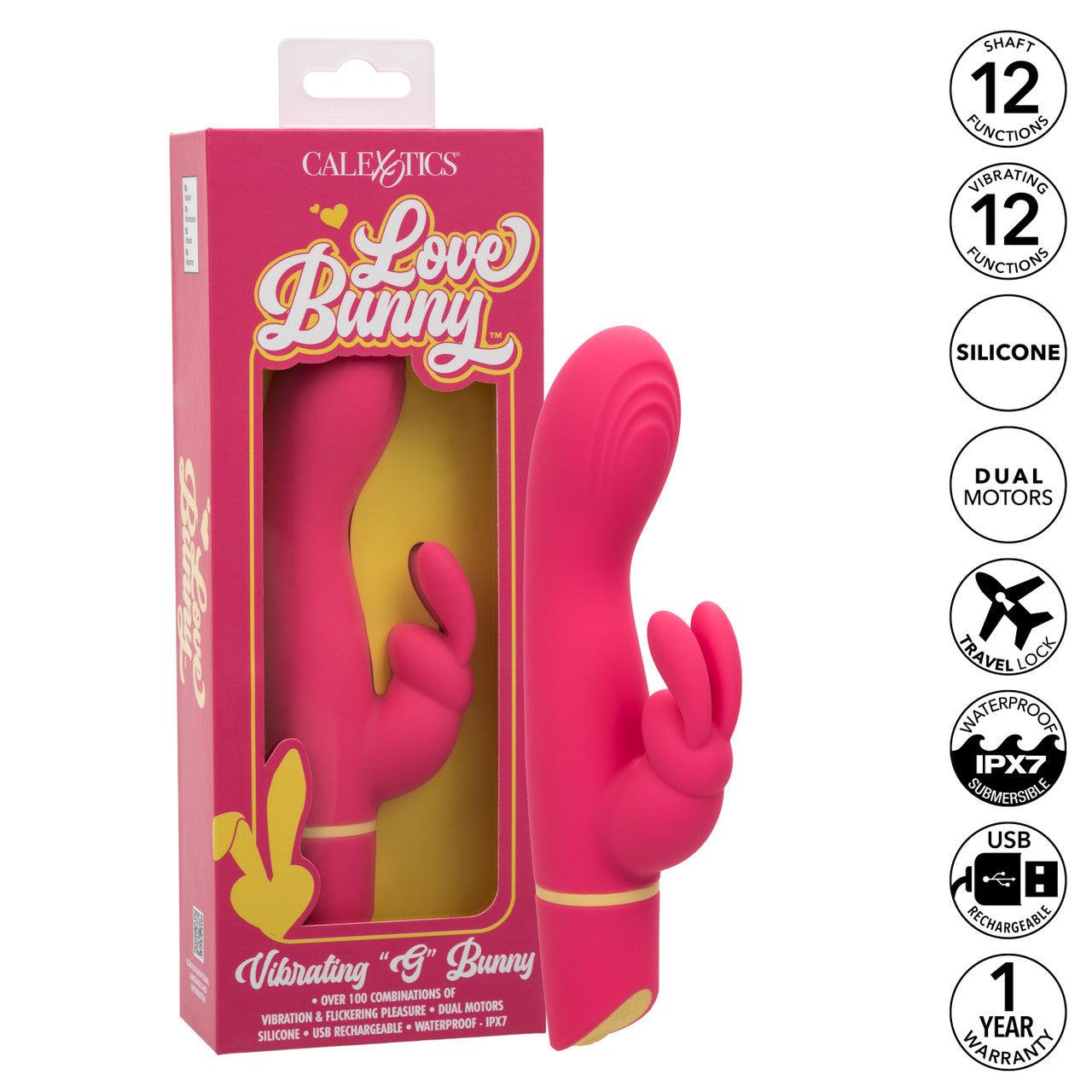 CalExotics Love Bunny Vibrating G Bunny Rechargeable Silicone Rabbit Vibrator - Buy At Luxury Toy X - Free 3-Day Shipping