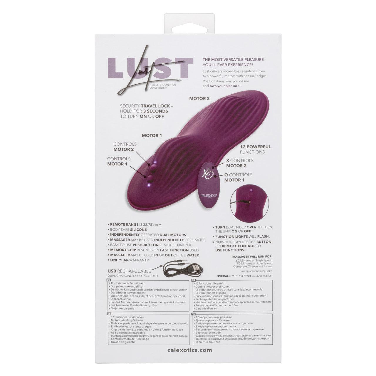 CalExotics Lust Remote Control Dual Rider Rechargeable Silicone Massager - Buy At Luxury Toy X - Free 3-Day Shipping