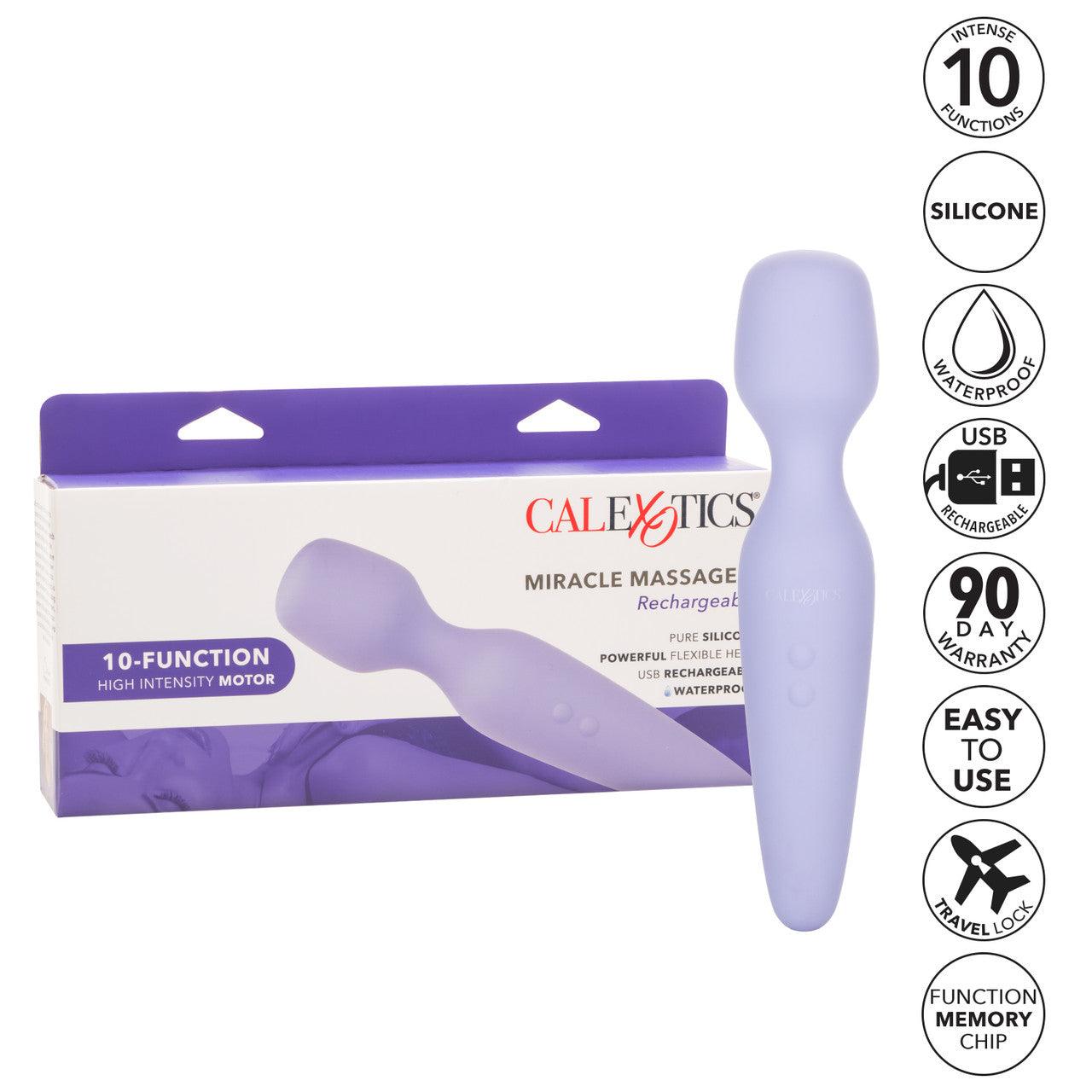 CalExotics Miracle Massager USB Rechargeable Silicone Wand Waterproof 8.5in - Buy At Luxury Toy X - Free 3-Day Shipping