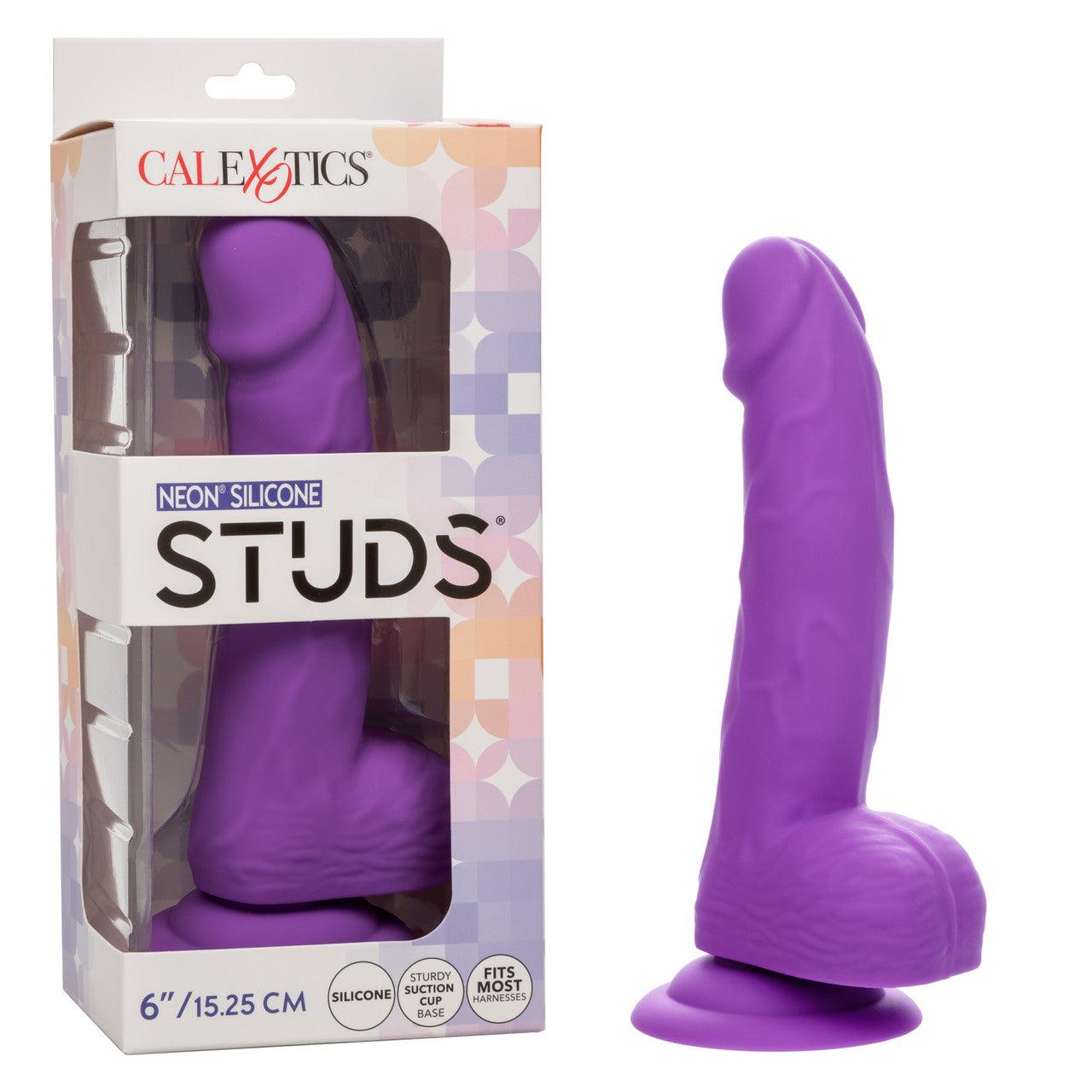 CalExotics Neon Silicone Studs Dildo 6in - Buy At Luxury Toy X - Free 3-Day Shipping