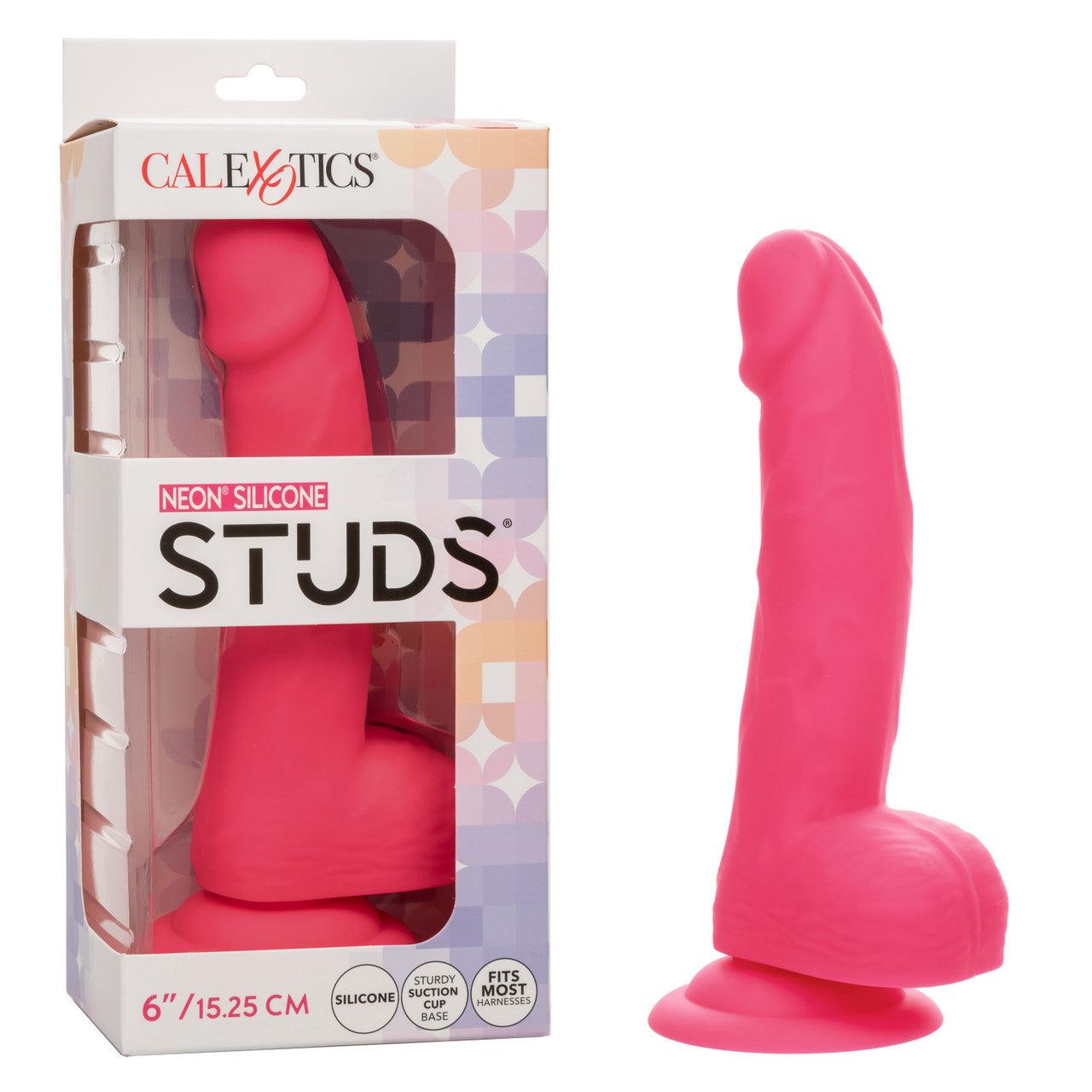 CalExotics Neon Silicone Studs Dildo 6in - Buy At Luxury Toy X - Free 3-Day Shipping