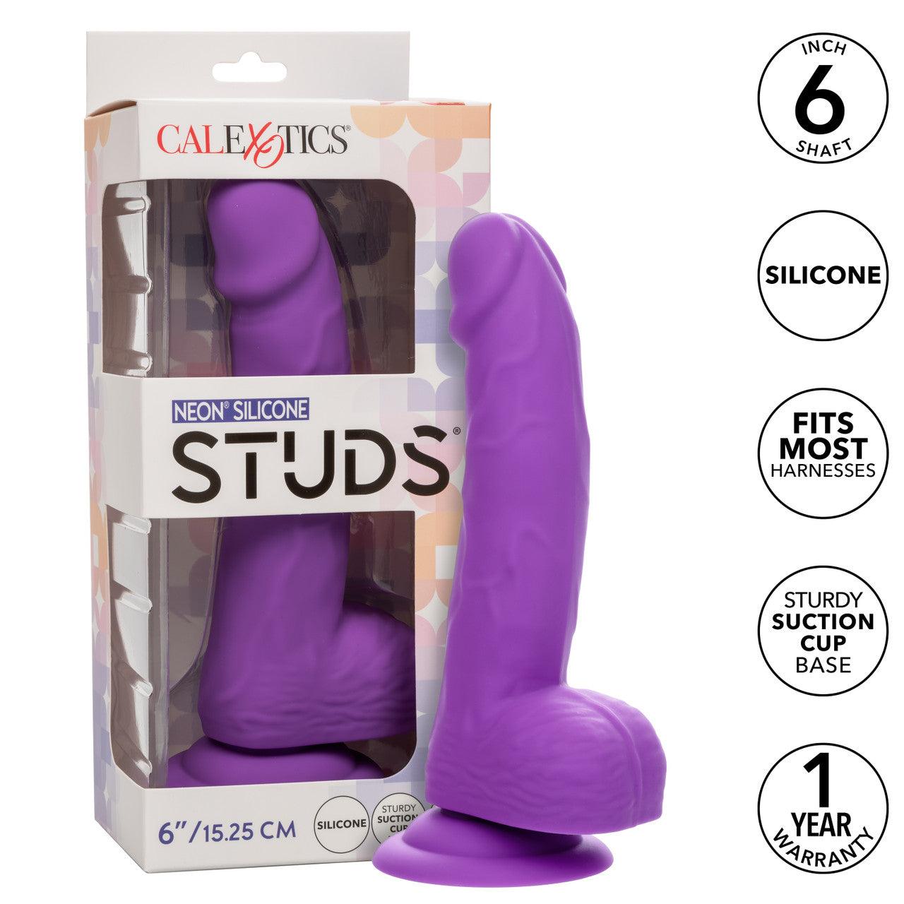 CalExotics Neon Silicone Studs Dildo 6in - Buy At Luxury Toy X - Free 3-Day Shipping