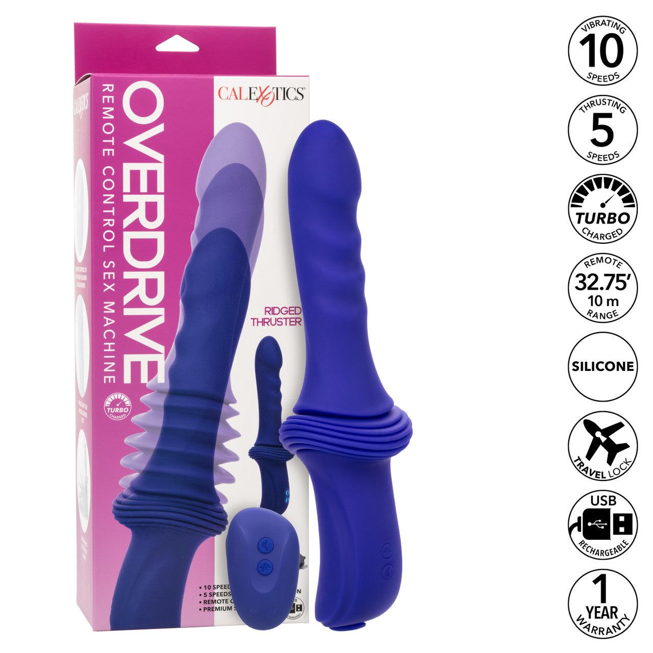 CalExotics Overdrive Remote Control Rechargeable Silicone Sex Machine Ridge Thruster - Buy At Luxury Toy X - Free 3-Day Shipping
