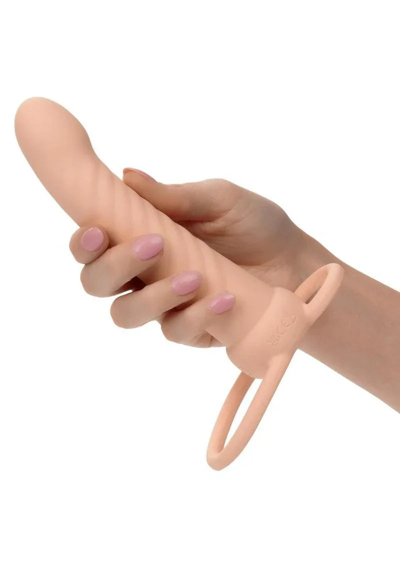 CalExotics Performance Maxx Rechargeable Silicone Ribbed Dual Penetrator Extender - Buy At Luxury Toy X - Free 3-Day Shipping