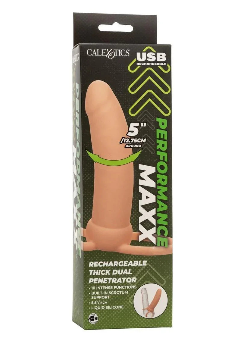 CalExotics Performance Maxx Rechargeable Silicone Thick Dual Penetrator Extender - Buy At Luxury Toy X - Free 3-Day Shipping