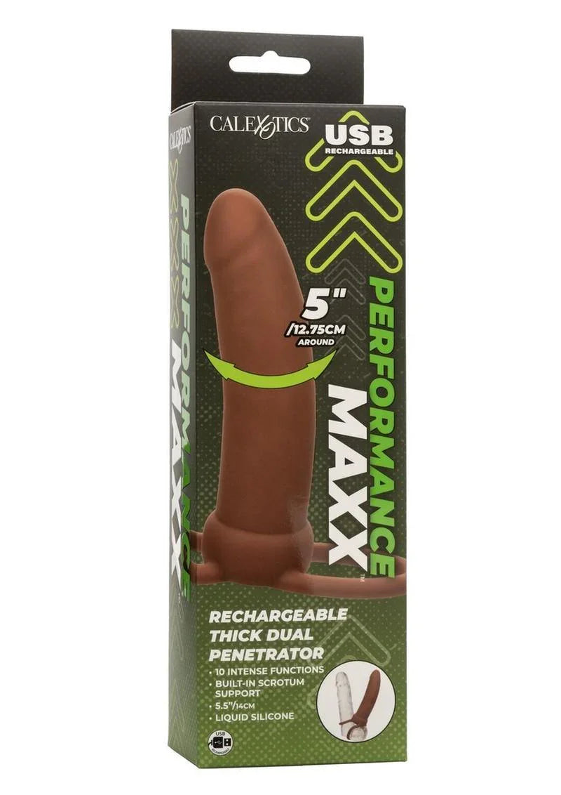 CalExotics Performance Maxx Rechargeable Silicone Thick Dual Penetrator Extender - Buy At Luxury Toy X - Free 3-Day Shipping